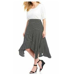 Calvin Klein 1X Black White Maxi Skirt NWT